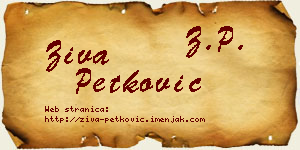 Živa Petković vizit kartica